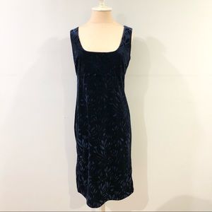 Anna Sui Blue Velvet Sleeveless Dress